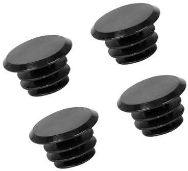 Partuto 4pcs Bike Handlebar Bar Plastic End Plugs Caps Locking Grip Black Replacement