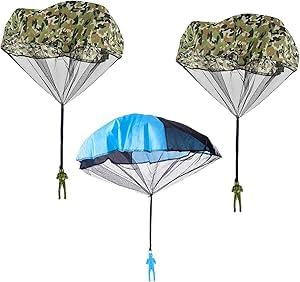 3 Pcs Parachute Toys for Kids, Parachute Toy, Hand Throw Parachute Flying, Hand Throwing Camo Men Soldiers Toys, Toys Parachute Toys Throwing Parachute, Outdoor Flying, for Children and Adults