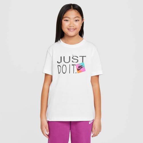 NIKE Camiseta Sportswear para Niños Mayores, White, HM5852-100, L