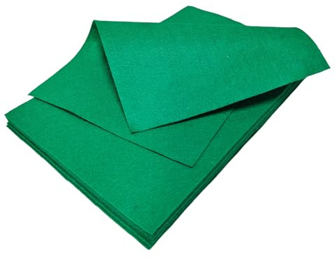 Jtnohx Hojas de Fieltro Verde, Tela de Fieltro Suave de Color para Manualidades, 12 Piezas de 1mm de Espesor 20x30cm para Manualidades DIY y Proyectos de Costura
