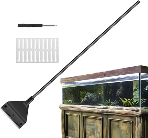 Generisch Algenschaber Aquariumschaber, Aquarium Reinigungswerkzeuge, kleine Bürste ohne toten Winkel, langer Reinigungsgriff, für Reinigung von Aquarien-Glas-Fischbecken