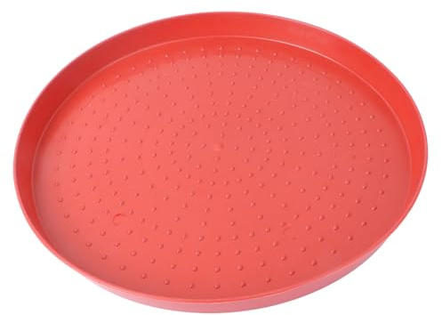 ibasenice 2 Pièces Plat de Nourriture pour Poules Plateau Alimentaire avec Fond Antidérapant pour de Volaille Rouge