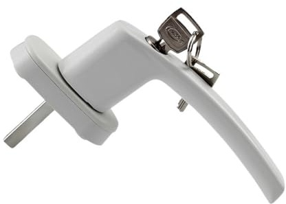 Manilla Ventana Cerradura de manija redonda repuesto for ventana Vintage, con llave, abatible aleación aluminio, exterior