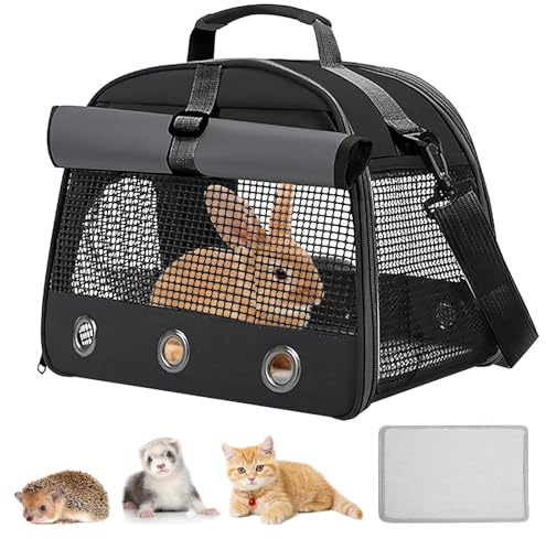 Borsa per trasporto per porcellini d'India, per il trasporto di conigli, piccola borsa da viaggio per porcellini d'India, pieghevole e traspirante, trasportino per gatti, piccoli animali domestici