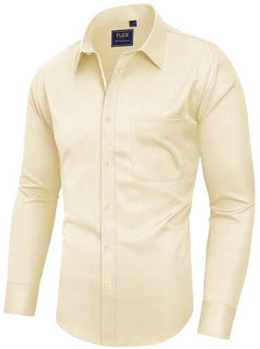 siliteelon Dress Shirts for Men Wrinkle Free Long Sleeve Stretch Shirts