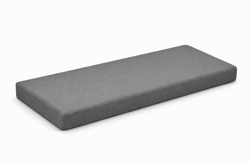 Foamtouch Bench Cushion for IKEA Kallax Cube Storage, High Density Foam, Modern Style, Removable Cover, 76 × 38 × 5cm (GREY, 76 × 38 × 5cm)