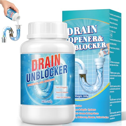 Bellifluous Desatascador Tuberias, 260g Desatascador Tuberias Profesional para Cabello, Grasa y Residuos de Jabón, Drain Unblocker de Acción Rápida Ideal para Fregaderos