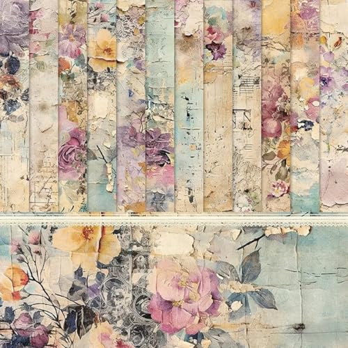 12 Sheets 6x6 Inch Scrapbook Paper,Decoupage Paper Sheets,Vintage Scrapbook Pa-Per Kit,12styles Flower Scrapbooking,Vintage Lace Patterned Decoupage Pap-Er Card Stock Pads for DIY Crafts,Card Make