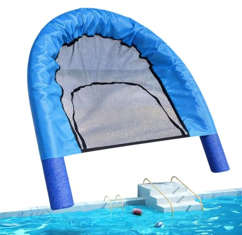 Hamaca flotante, tumbona portátil para piscina, asiento de malla de 59.06 pulgadas de fácil instalación, marco de tela Oxford con soporte a prueba de fugas, accesorio acuático con utilidad