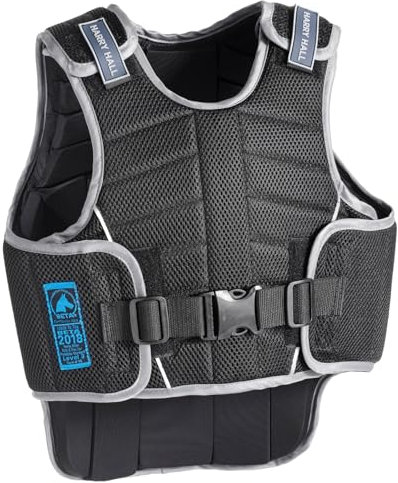 Harry Hall Zeus Kids Body Protector Horse Riding - Children Hi-Viz Equestrians Level 3 EN 13158 Girls Boys Protective Jacket Vest (Black, Extra Large)
