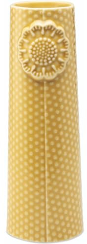 Dottir Nordic Design - Vase - Pipanella - Punkte - Curry Gelb - Porzellan - Höhe: 15 cm