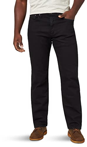Wrangler Authentics Classic 5-Pocket Relaxed Fit Jean Jeans, Black Flex, 38W x 29L para Hombre