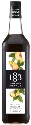 1883 Maison Routin Premium Pfirsich-Eistee-Sirup für Tee, Cocktails & Mocktails Glas 1L