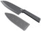 Kuhn Rikon Colori+ Non-Stick Large Santoku Knife with Safety Sheath, 22 cm, Grey