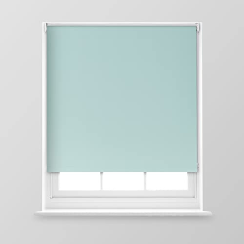 Trimmable Blackout Roller Blind - 6FT - DUCK EGG - 180cm(W) x 170cm(L) | Polyester Thermal Blackout Roller Blind with Trim-To-Size Fit, Blocks Light, Retains Warmth, Ideal for Bedrooms & Lounges