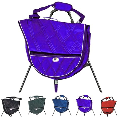 Majestic Ally 1000D Nylon Reflective English Saddle Carry Bag (Purple)