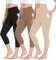 ACTINPUT Capri Leggings Damen 3/4 Caprihose High Waist Schwarz Sport Leggins mit Taschen Elastische Blickdicht Yogahose Sporthose Laufhose Sommer Große Größen Leggings(Schwarz/Mokka/Beige,S-M)
