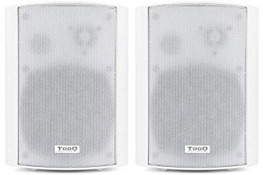 Blendend Altavoces autoamplificados de Pared, Color Blanco, Potencia Adecuada, Ideal para Sistemas de Sonido en casa o comercios, fácil instalación.