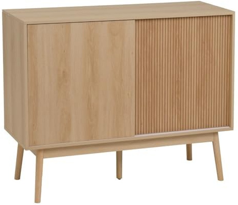 LOLAhome Aparador Naroa Color Roble con 2 Puertas correderas 115x39x90 cm