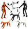 6 Pcs T13 Action Figure, Adjustable And Swinging One Person, One Dog T13, T 13 Action Figure, For Collectors Desktop Decoration Creative Gifts Robot Dog Figure