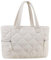 Prite Quilted Tote Bag for Women Large Puffer Travel Shoulder Bag Handbag Lightweight Fluffy Teacher Nurse Bag for Work, Gym, School