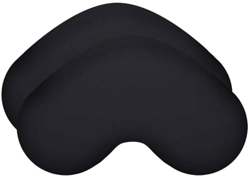 Kissenbezug Schwarz Doppelpack Nackenkissen Twist, Hochwertige Mako-Baumwolle (Double Jersey), Bügelfrei & trocknergeeignet, Kissenhüllen Set mit Reißverschluss, Oeko-Tex Zertifiziert