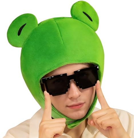 Cappello a Tema Animale - Copricapo Per Cosplay Cartoon | Cappello A Forma Di Rana Da Donna - per Natale Halloween Festa Celebrazione Raduno Familiare Travestimento Carnevale