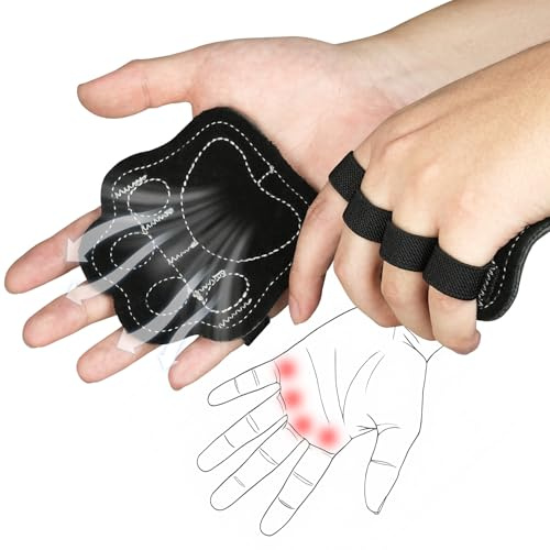 DiULi 2PCS Coussinets de Préhension pour Le Fitness,Traction Fitness Grip Pads, Antidérapant Accessoires D'entraînement, Gants Masculation à Quatre Doigts, pour Gym, Entraînements, Gymnastique