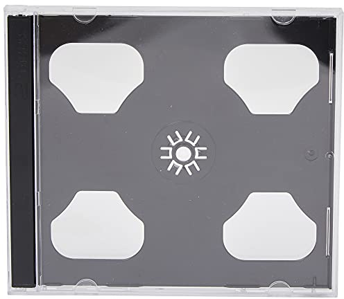 Dragon Trading 10 x Double CD Jewel Cases with Black Tray – Standard 10.4mm Spine Clear Replacement Cases for 2 CDs, Audio Albums, MP3 Discs, Software, Data Backup & Media Storage