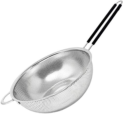 MGE - Passoire Cuisine avec Poignée - Tamis Micro Perforée - Passoire pour Riz, Spaghetti, Nouilles, Légumes - Acier Inoxydable - 16 cm