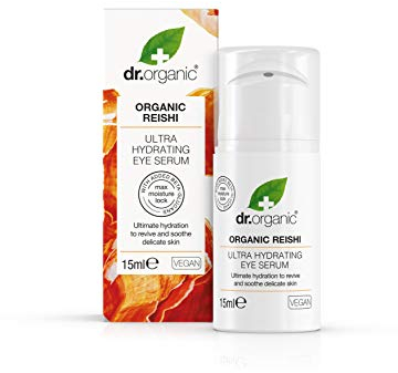 Dr Organic Reishi Mushroom Instant Hydrating Eye Serum, Natural, Vegan, Cruelty-Free, Paraben & SLS-Free, 15ml