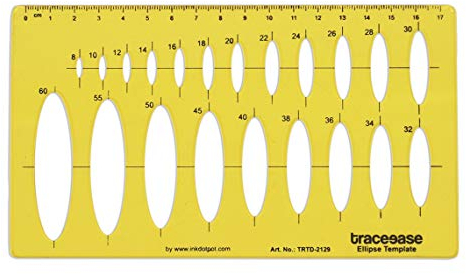 Traceease Geometrischen Entwurf 35 ° Isometrische Ellipse Vorlage Schablone Zeichnen, Entwirft Vorlage Lineal Messen