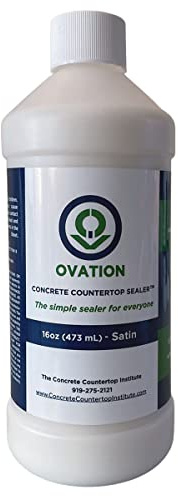 Ovation Concrete Countertop Sealer - an Easy, Food Safe Cement Seal for DIY use (16 oz Satin)