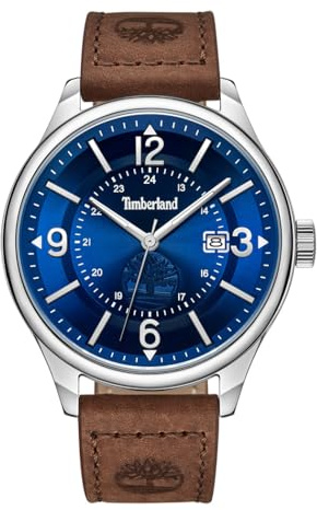 Timberland Blake Herren Armbanduhr mit einem Band aus Edelstahl und Leder, Farbe: Braun, Maße: 46X53mm, TDWGB0011301