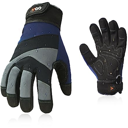 Vgo... 1 Paar Arbeitshandschuhe Herren, Mechanikerhandschuhe Männer, Anti-Vibrationshandschuhe für Elektrowerkzeuge (SL7721)