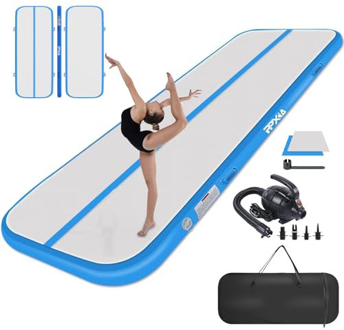 PPXIA Gymnastikmatte Air Matte Track 3M 4M 5M 6M 10/20CM Höhe, Turnmatte Tumbling Matten mit Komplettes Zubehör, Aufblasbar Gymnastik Matten für zuhause Outdoor Yoga