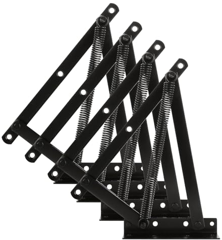 CYEER 4 Stück Bettkasten Scharnier, Springaufbeschlag Schwerlast, Federscharnier Bett, Bettbeschlag Faltbares Scharnier Schaniere Klappbar für Aufklappbare Liegen, Klappen, Tatami, Schrank