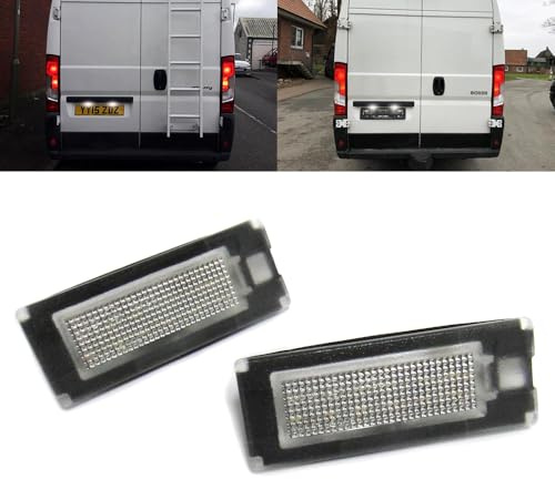 RZG Lot de 2 éclairages LED blancs pour plaque d'immatriculation Canbus pour 2006-2021 Relay Jumper Boxer Ducato