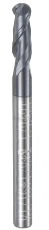QUARKZMAN Fresa Sfera Fresatrice CNC, Raggio 1/16 1/8 Gambo Carburo Tungsteno Rivestito Tialn, Spirale 2 Taglienti, Utensile Fresatura, Diametro 1/8, Lunghezza Totale 1-1/2