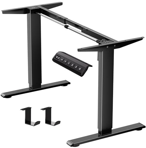 GallopFun Electric Standing Desk Frame,Memory Controller Height Adjustment,176lbs Weight Capacity,For 37 to 77.5 Desktop,Ergonomic Sit Stand Desk Base for Home Office,Black Frame Only