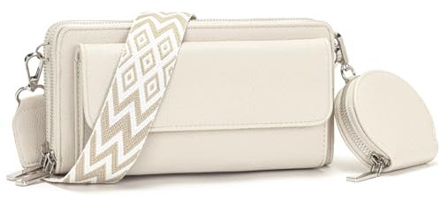 Snmoec Handytasche zum umhängen kleine Handtasche Damen umhängetasche Damen klein Mit Kartensteckplatz münzbörse Crossbody Bag klein Beige