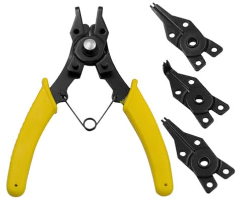 Operitacx Alicates Para Anillos De Retención y Externos Alicates Curvos Para Anillos De Retención y Circlips Para Uso Talleres Mecánicos