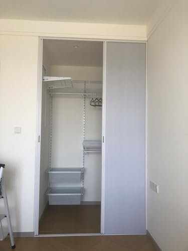 Porte accordéon pliante extensible 190-61 cm avec poignée pour douche, salle de bain, cuisine, bureau, camping-car – Parfait pour les chambres et les espaces restreints Blanc