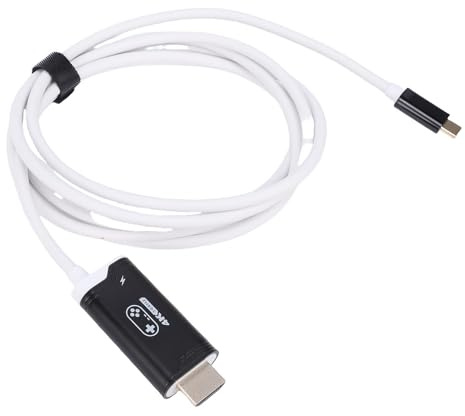 Tosuny TV HD Cable for 2 Dock Steam Deck ROG Ally and USB C 3.2 Devices, 4K 144Hz Super High Speed 2.1 Certified with 5.1 Surround Sound and 100W PD Charging (Black and White)