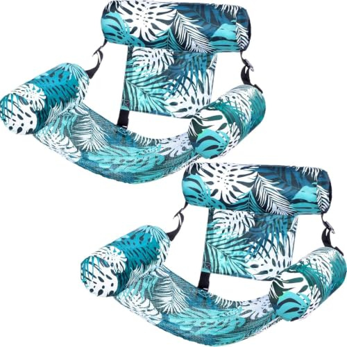 2X Bouée Piscine Matelas Gonflable Géant – Hamac De Piscine 4 en 1 pour Adultes Et Enfantses, Fauteuil Flottant avec Dossiers Confort, Idéal pour Été, Plage Et Vacances, 76x40,5x61cm