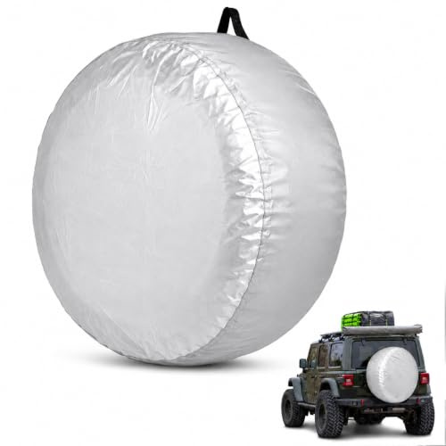 Solvind 80CM/31in Spare Tire Cover, Waterproof Dustproof Oxford Cloth Wheel Storage Bag, Adjustable Drawstring Tire Protection Cover for Car, SUV, Truck & Van Seasonal Storage