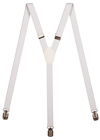 Olata Bretelles Unisexes en Y, Fines, 20 mm | Bretelles en Y de 20 mm réglables avec pinces robustes et pièce en cuir; maintien fiable au travail ou en tenue habillée.