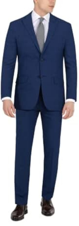 DKNY Pantalones clásicos para Hombre, Azul Cuadros, 30W / 30L