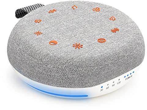 Heavtuen White Noise Machine - Portable with 40 Soothing Sounds, USB Rechargeable, Sleep Sound Timer & Night Light for for Home & Travel
