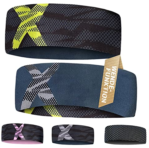Kinder Stirnband - dünnes, ultraleichtes und elastisches Sportstirnband für Jungen und Mädchen (NEON X)